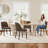Modern Compact Fabric Upholstered Dining Chair ,with Solid Wood Legs, Ergonomic Curved Back, Easy Assembly-1980207481