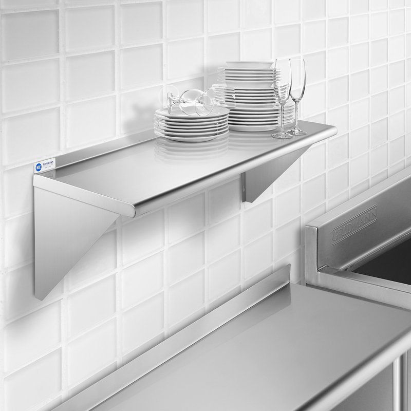  NSF Stainless Steel Wall-Mount Shelf by Latitude Run, 18.5" H x 48" W x 18" D