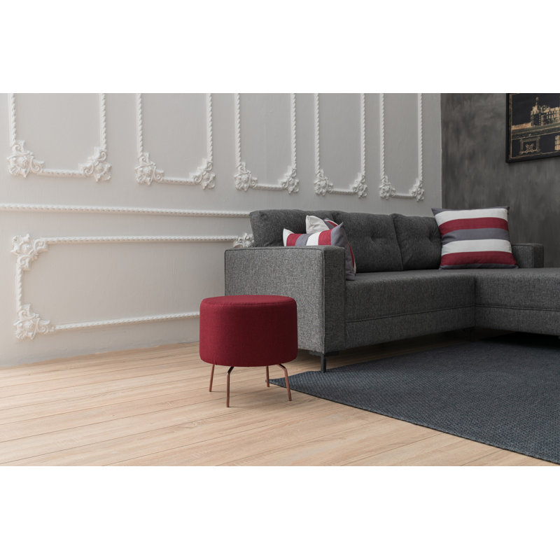 Tabouret d'appoint Puchta, Rouge Bordeaux, Cuivre