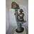 Boy Sitting on a Tree with Mailbox Bronze Statue -  Size: 22"L x 23"W x 49"H. 