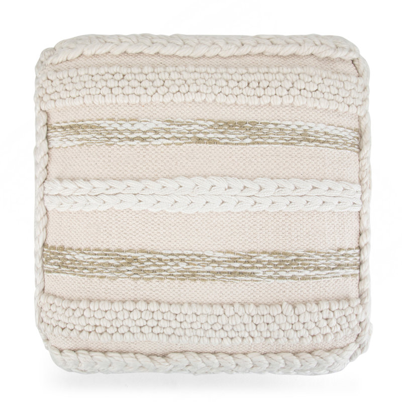 Sommer - Pouf carré - Naturel, Tissu beige