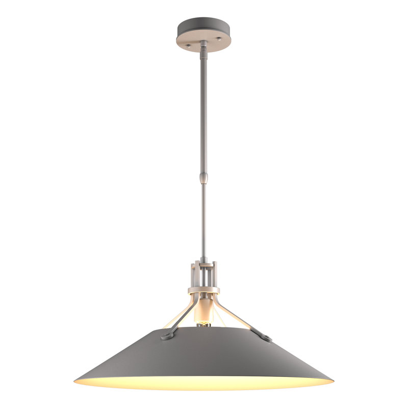 Henry Outdoor Pendant with Metal Shade, Coastal Burnished Steel, 11.8" H x 23.2" W x 23.2" D