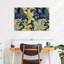 Motif floral bleu et jaune sur toile-1802376669