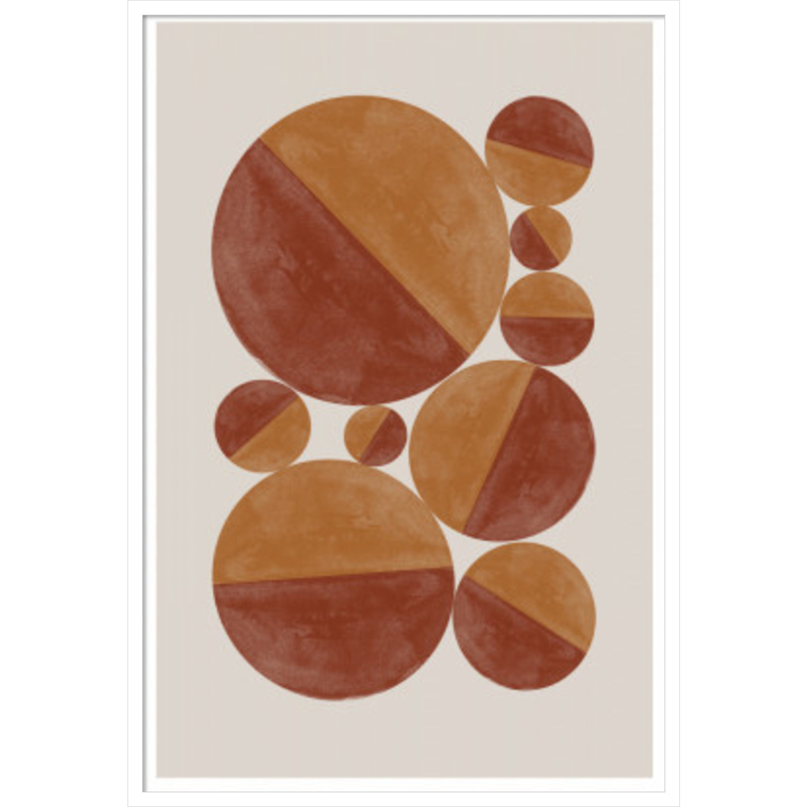 Paley "Burnt Orange Bols" Print, White, 41" H x 28" W