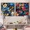 Willenhall - Ensemble de 2 collages floraux et botaniques carrés