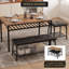 Ensemble table et chaises pour 4 personnes, table de cuisine avec banc et tabourets, brun-1784045402