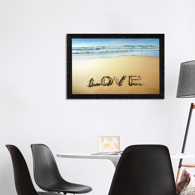 Love 1 Piece Wall Art on Canvas, 101.6 cm H x 66.04 cm W, Black Floater Framed