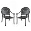 Chaise de patio en fonte d'aluminium 2 pièces avec structure noire et coussins bleus-353816291