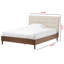 Grand lit plateforme tapissier beige clair H 43,29 po x l 62,99 po x L 85,02 po Herger-823804035-906804045