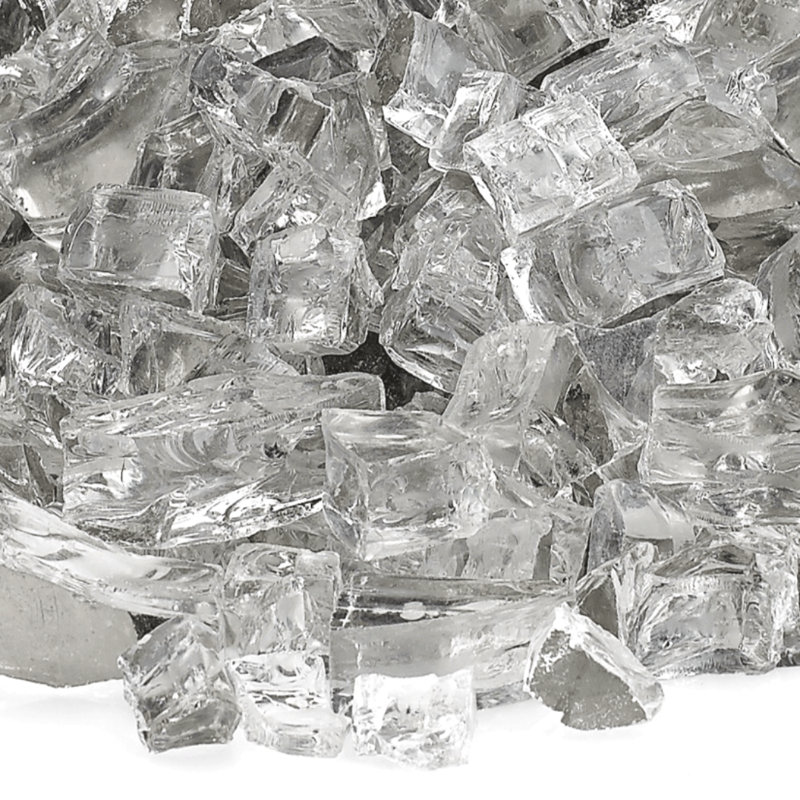 10 Lb. Reflective Fire Glass, Silver