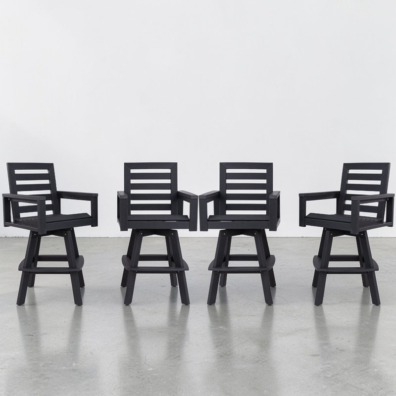Tabourets de bar rotatifs haut de gamme Adirondack, Noir carbone