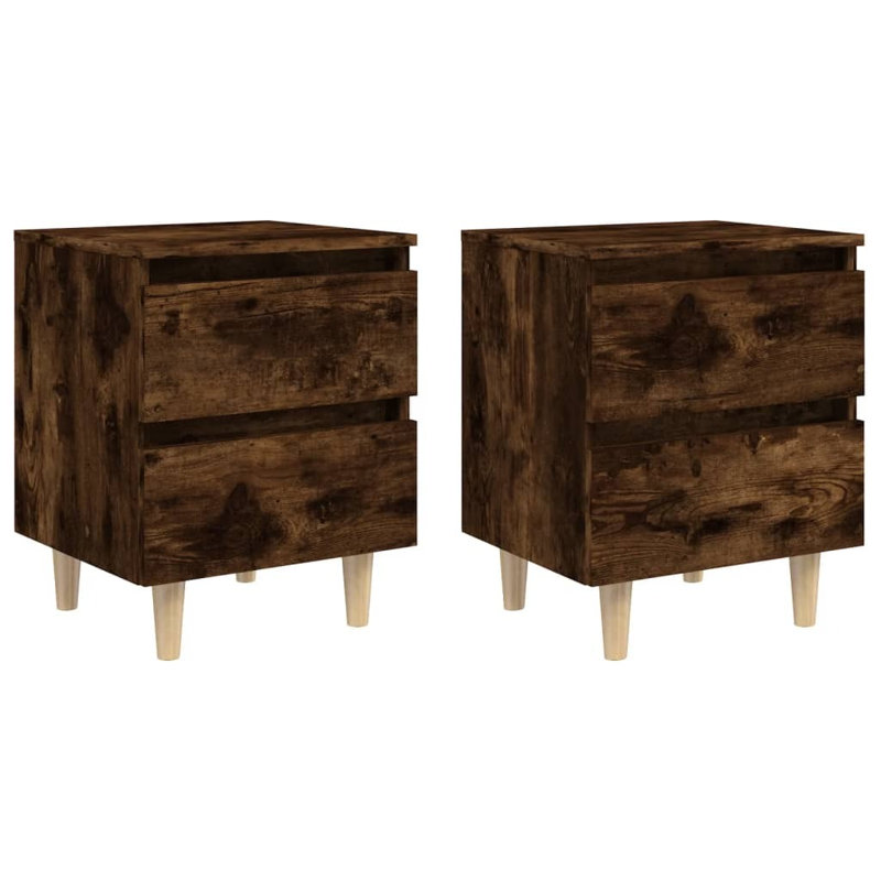 Potsdam 40 cm W Bedside Table, Smoked Oak