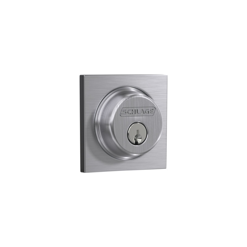 Single Cylinder Deadbolt with Collins Trim, Satin Chrome