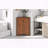 Brown Triangle Corner Storage Cabinet with Adjustable Shelves