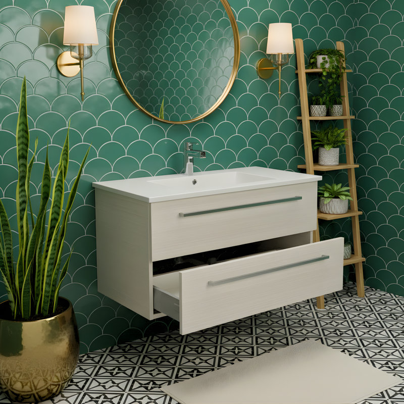 Silhouette 30" Single Sink Bathroom Vanity with Cultured Marble Top, White Chocolate