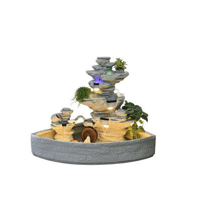 48.03"Gray rockwork, flowing water fountain, fish pond decorative piece