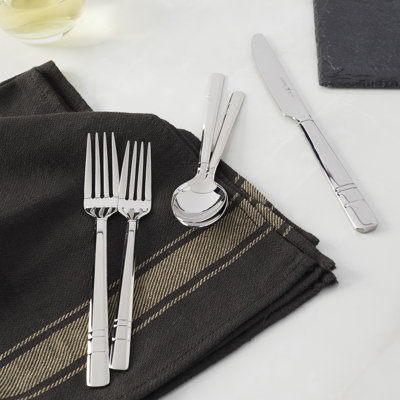 HENCKELS Madison Square 20-Piece 18/10 Stainless Steel Flatware Set