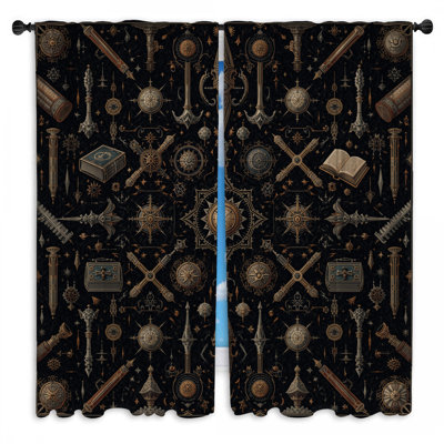 Rideaux de fenêtre Steampunk Compass Motifs