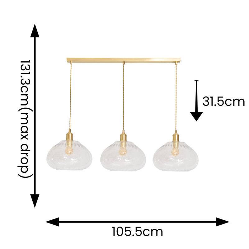 3 - Light Brushed Gold Pendant