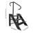 3-Step/4-Step Modern Black Foldable RV Step Ladder With Adjustable Handrail