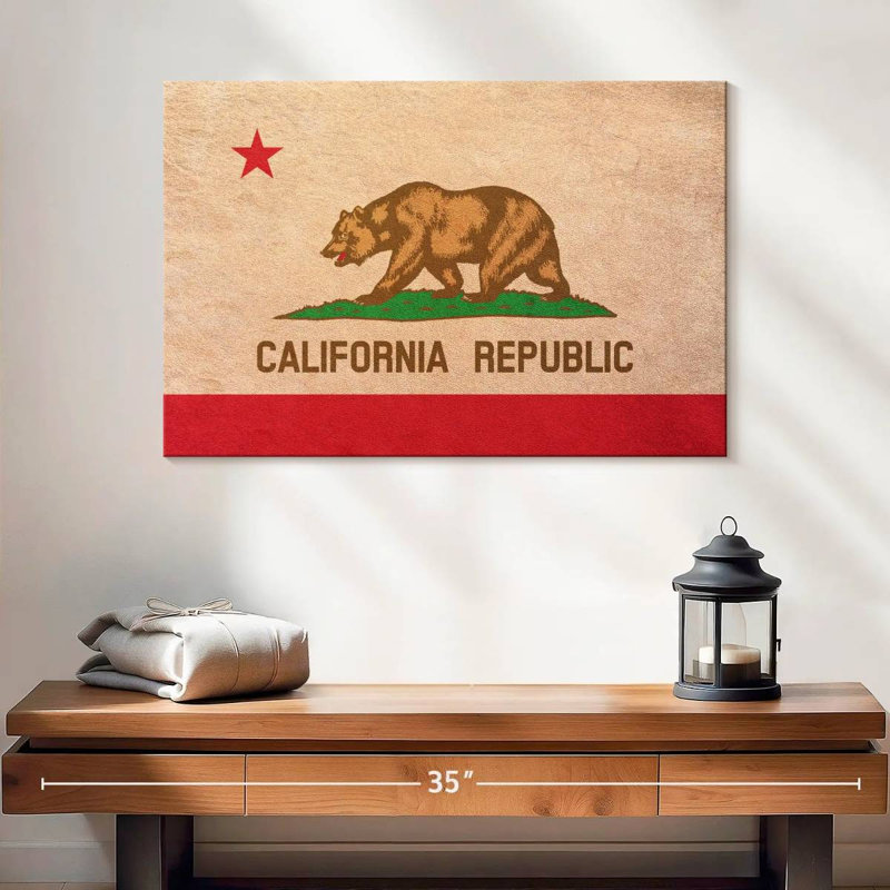 Drapeau de la Californie à Borges, H 16 po x l 24 po