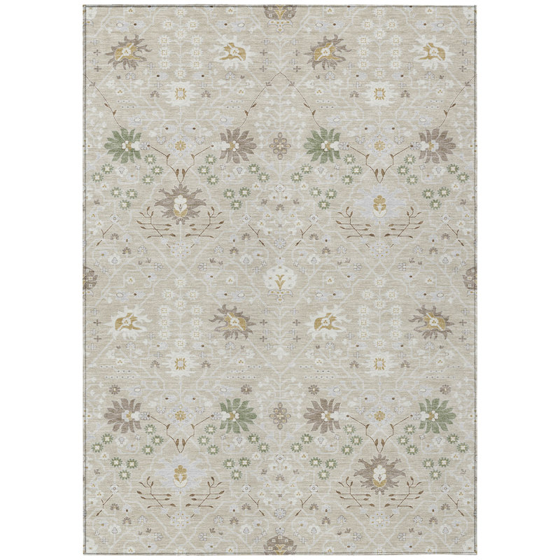 Elara Brown Washable Indoor-Outdoor Rug - , 2'6" x 3'10"