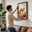 Camel In Desert Light Mid-Century - Print-136550542-136550537