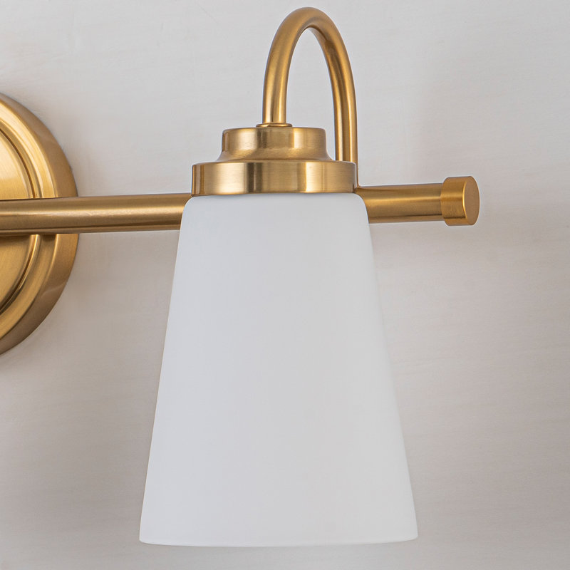 Modern Transitional Frosted Bell Glass Vanity Light, 3 Lights