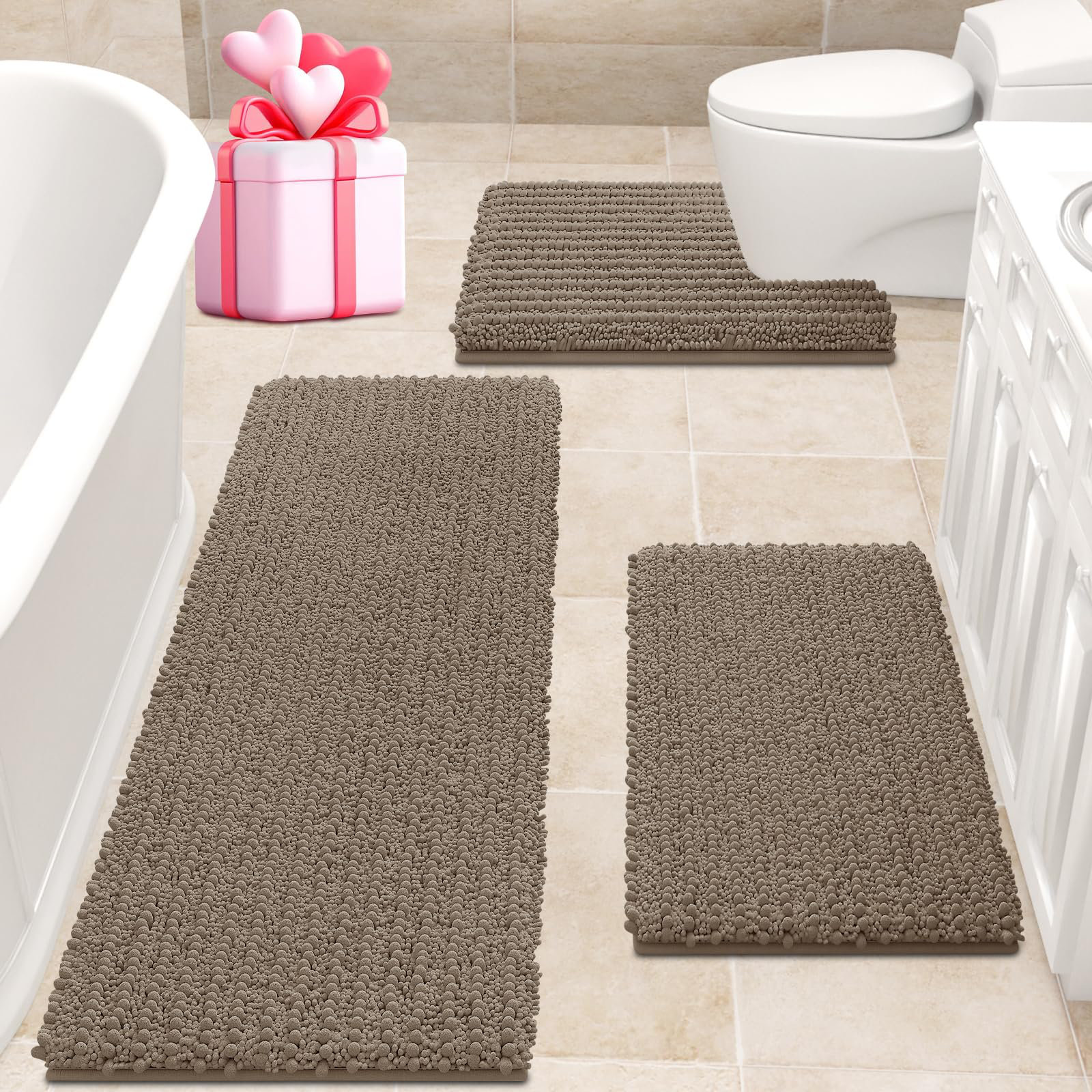 SEASONAL COLLECTIONS, LLC Upgrade Extra Large Bathroom Rug Set,Ultra ...