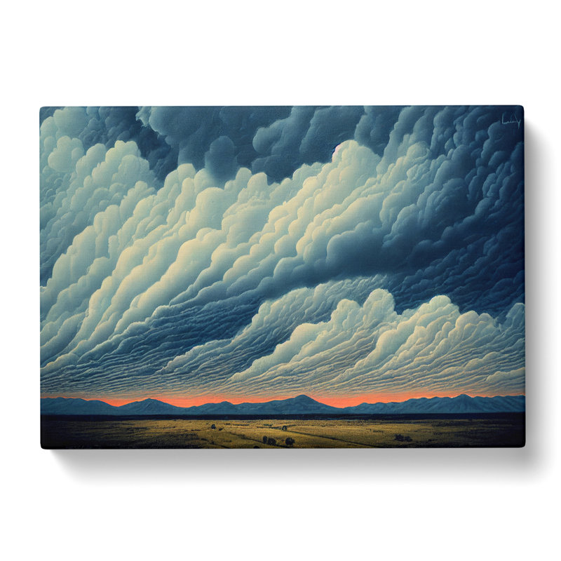 Clouds Above Mountain Range - Wrapped Canvas, 35cm H x 50cm W x 3cm D