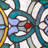 8.5"H Amalbena Rectangular Stained Glass Pub Window Panel