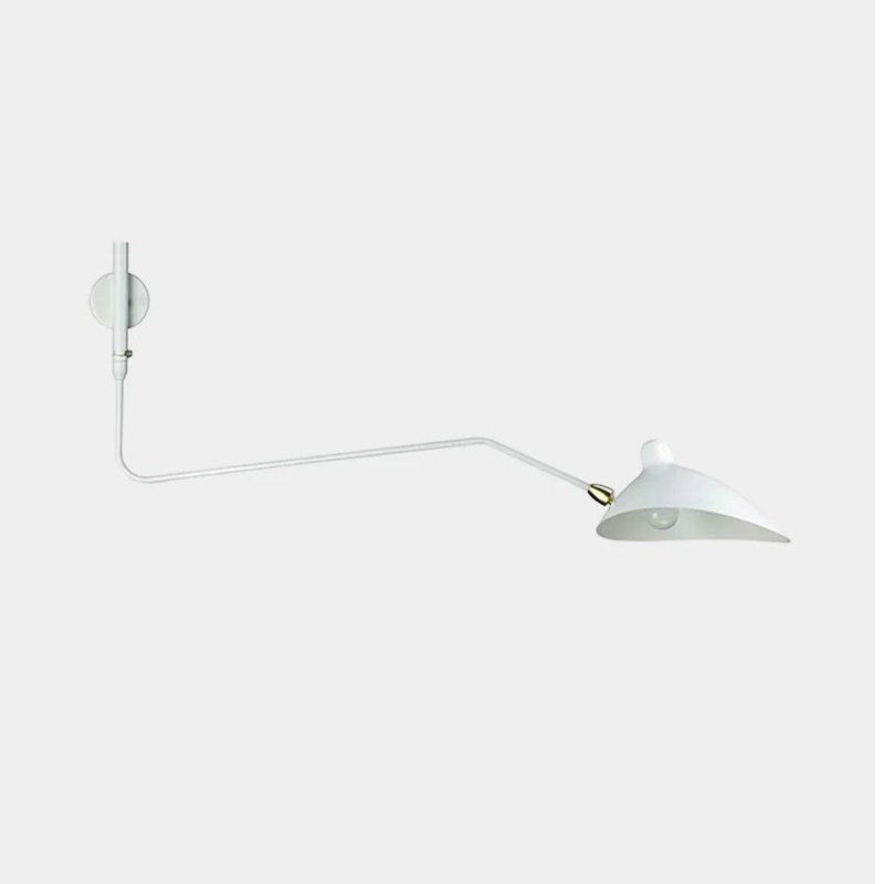 Single Wall Swivel Lamp In Black, White