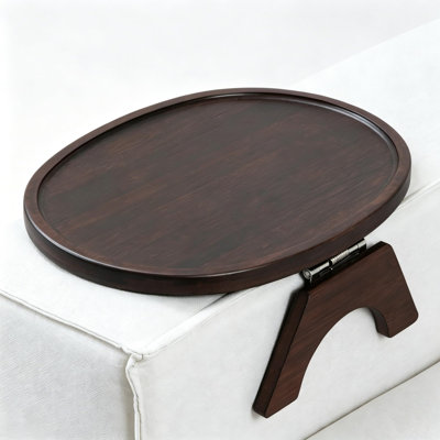 Plateau pour accoudoirs de canapé, finition en bambou ambré chaud, charnières à ressort en acier inoxydable antirouille 304, patins antidérapants sans odeur, plateau de canapé 13,4 po x 10 po