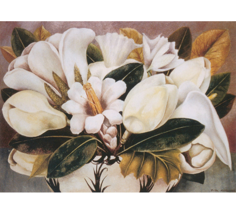 «Magnolias» par Frida Kahlo, toile tendue avec châssis, H 17 po x l 24 po