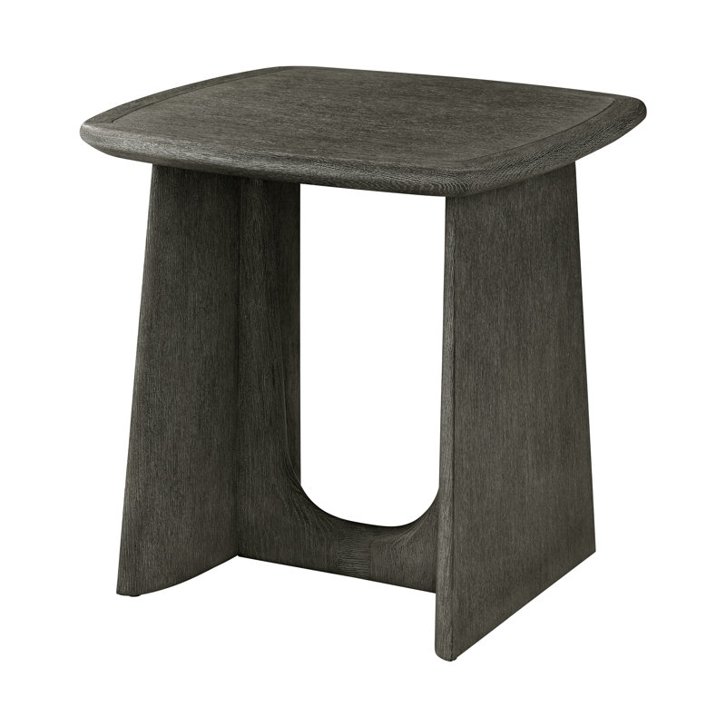 Repose Solid Wood End Table, Charcoal Oak