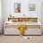 Guinette Upholstered Twin Daybed with Trundle and Headboard Shelf-338878676