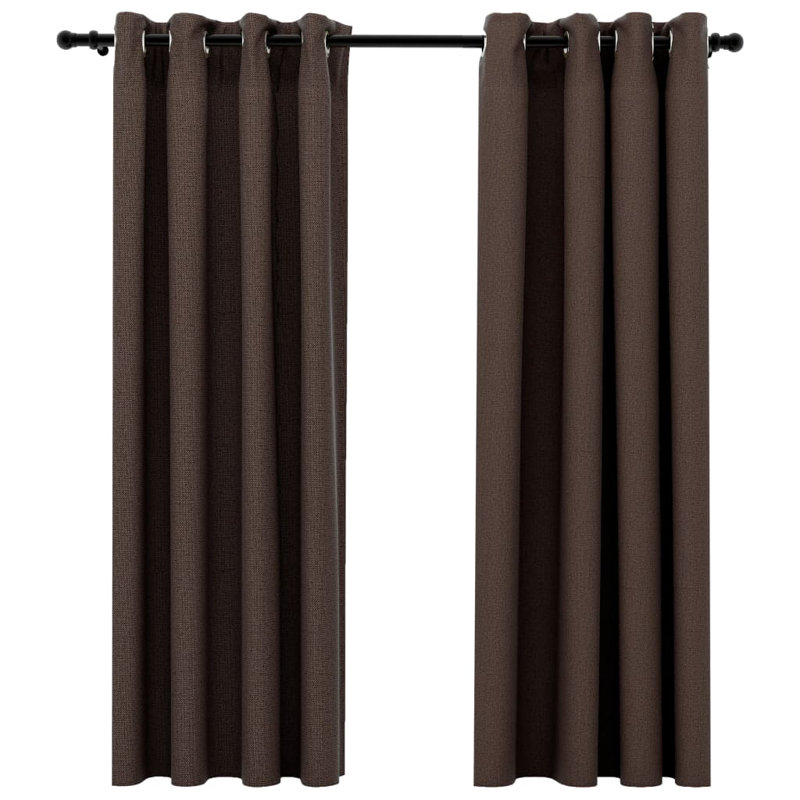 Chaarvi Blackout Curtain Pair, 140cm Width x 175cm Drop, Taupe