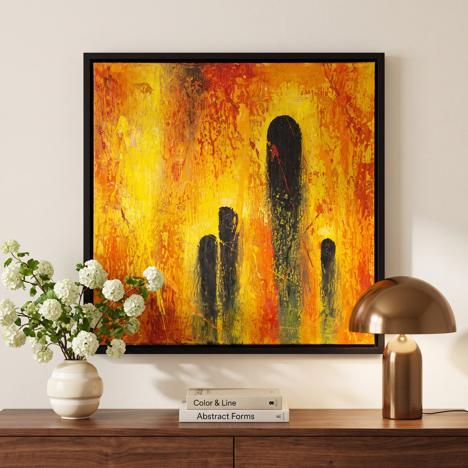 Comet Blue Flare Painting, Yellow