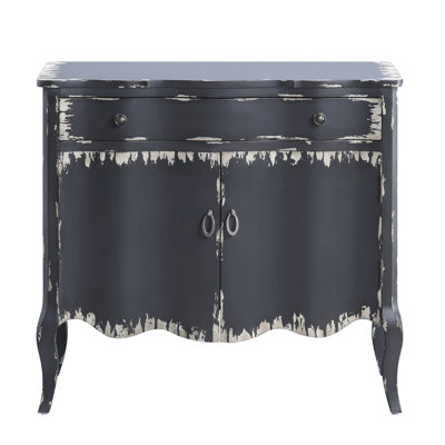 Armoire console Deianira à finition grise antique avec un design élégant et beaucoup de rangement pour les intérieurs modernes
