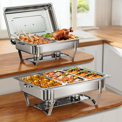 Stainless Steel Chafing Dishes for Buffet (2 Set)