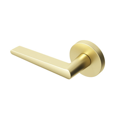 Halo Single Dummy Door Lever Modern Concealed Design Non-Turning for (Closet, Pantry or Hallway) – Sleek Minimalist Style in Brushed Champagne Gold