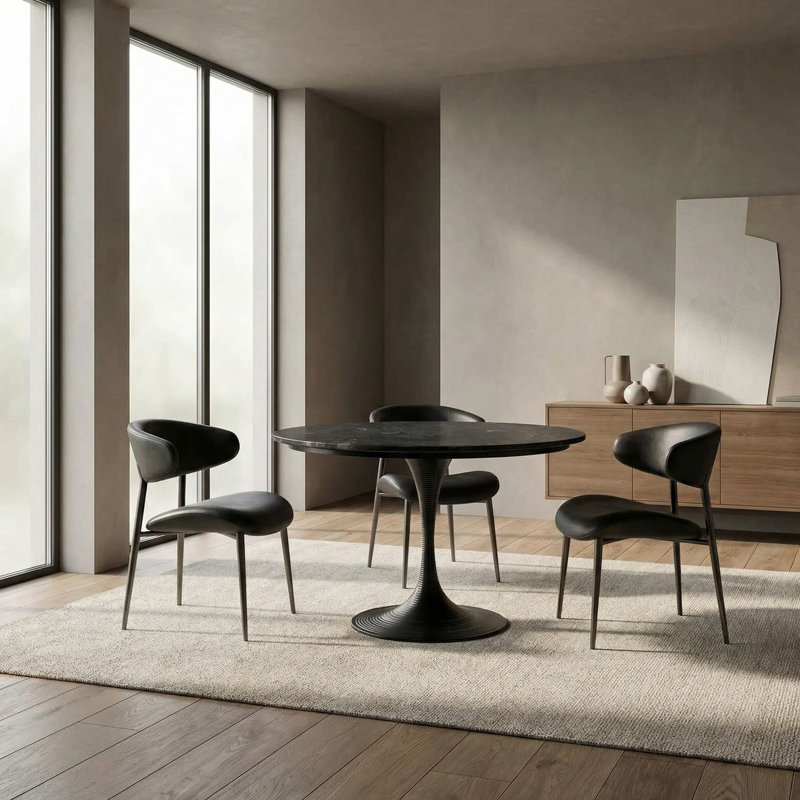 Table Joni 36 po, 30", Noir mat, Noir mat