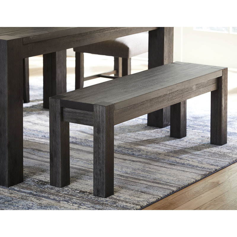 Kaicey Solid Wood Bench, Dark Grey