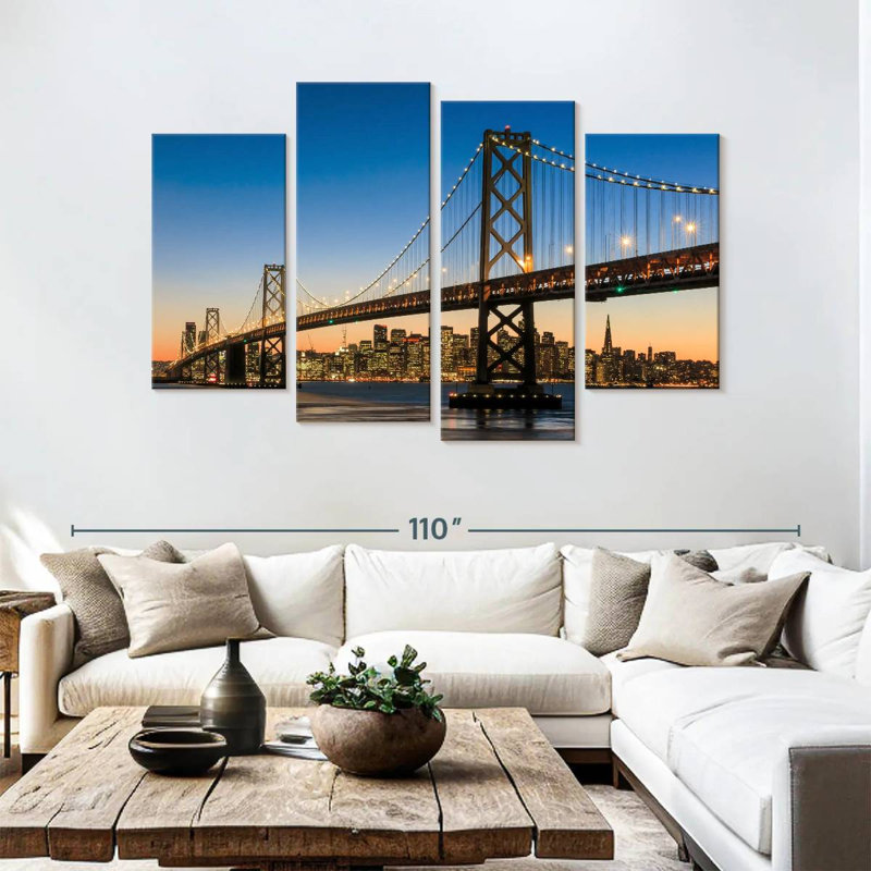 Lilie SF Bay Bridge Blue Hour, 54" H x 84" W