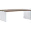 Coffee Table, Accent, Cocktail, Rectangular, Living Room, 44"L, Tempered Glass, Brown, Clear