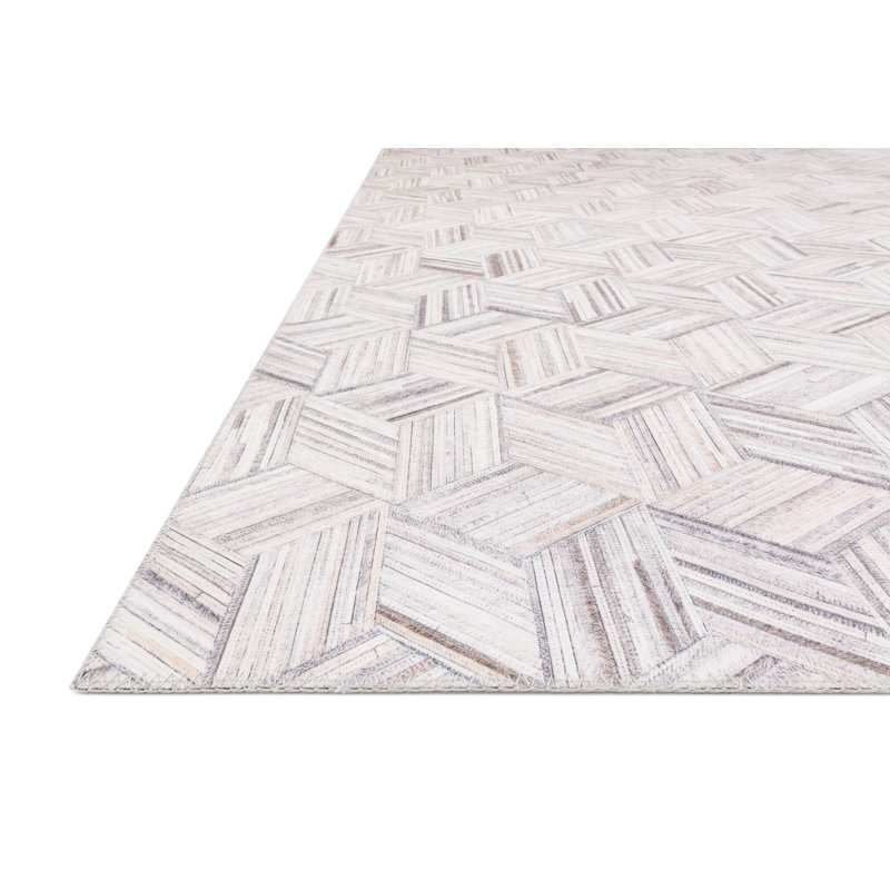 Tapis gris à motif géométrique Rogers, Rectangle 7 pi 6 po x 9 pi 6 po