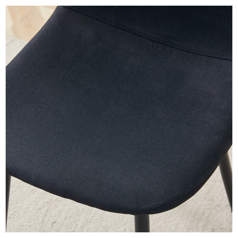 Ensemble de table de salle à manger à plateau relevable moderne avec hauteur réglable, table de cuisine à finition noyer et 4 chaises en lin noir pour petits espaces