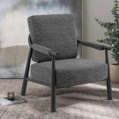 Boucle Accent Lounge Chair Plush Modern Armchair