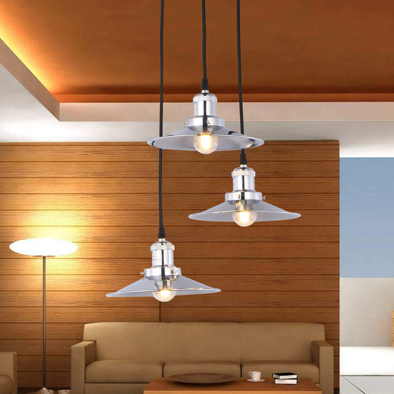 Luminaire suspendu conique 3 lumières grappe Vollmer