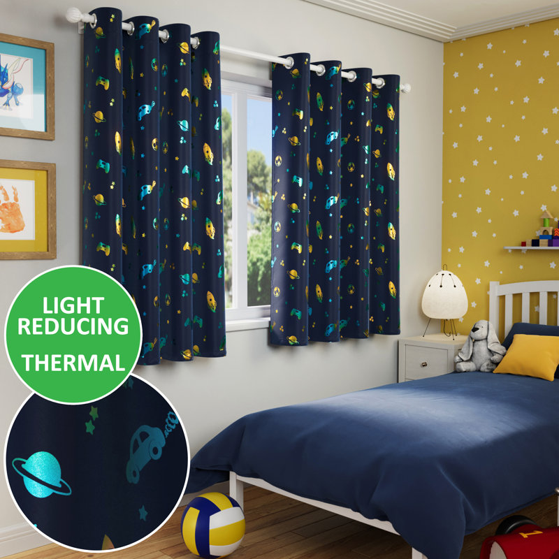 Larock Room Darkening Curtain Pair, 168cm W x 183cm L